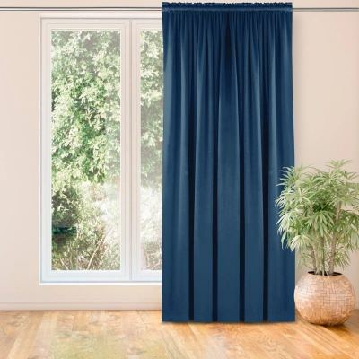 HOMEDE Závěs Vila s tunelem a nařasením indigo, velikost 200x270